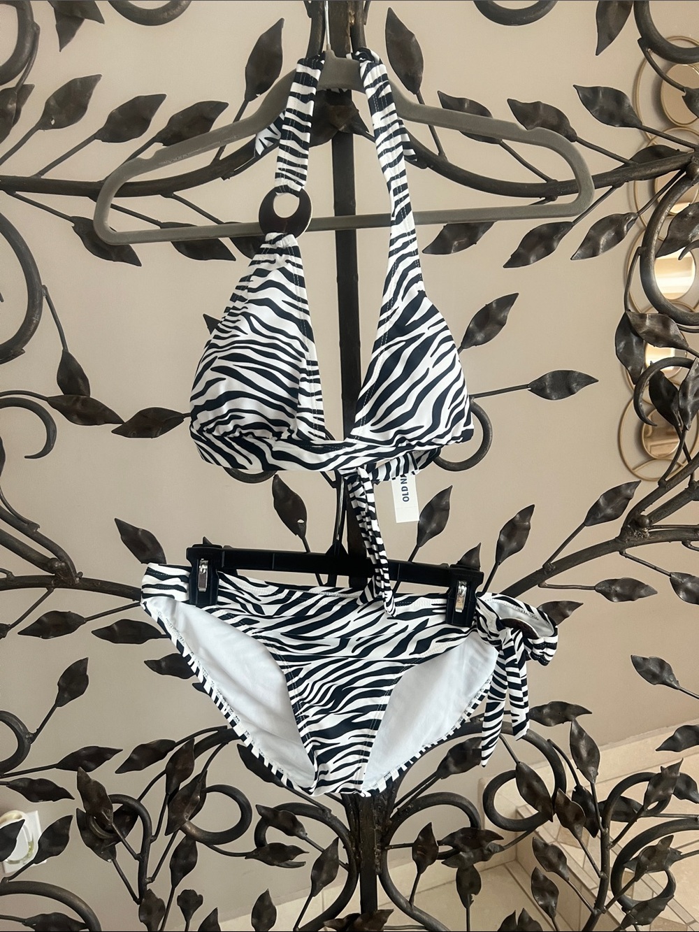 Old Navy Zebra Print Bikini - Black & White